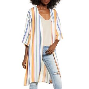 Nordstrom All in Favor Striped Longline Kimono